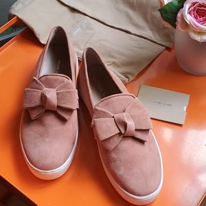 Blush suede Michael Kors slip on sneaker